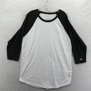 Homefield Shirt Womens Extra Large Raglan Baseball 3/4 Sleeve White Black Cotton